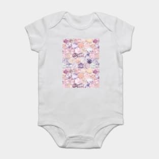 Rose Quartz and Amethyst Stone and Marble Hexagon Tiles Baby Bodysuit